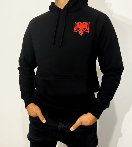 Black hoodie with eagle emblem