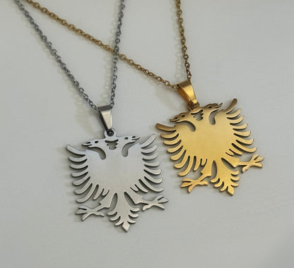 Gold Albanian Eagle Pendant on chain