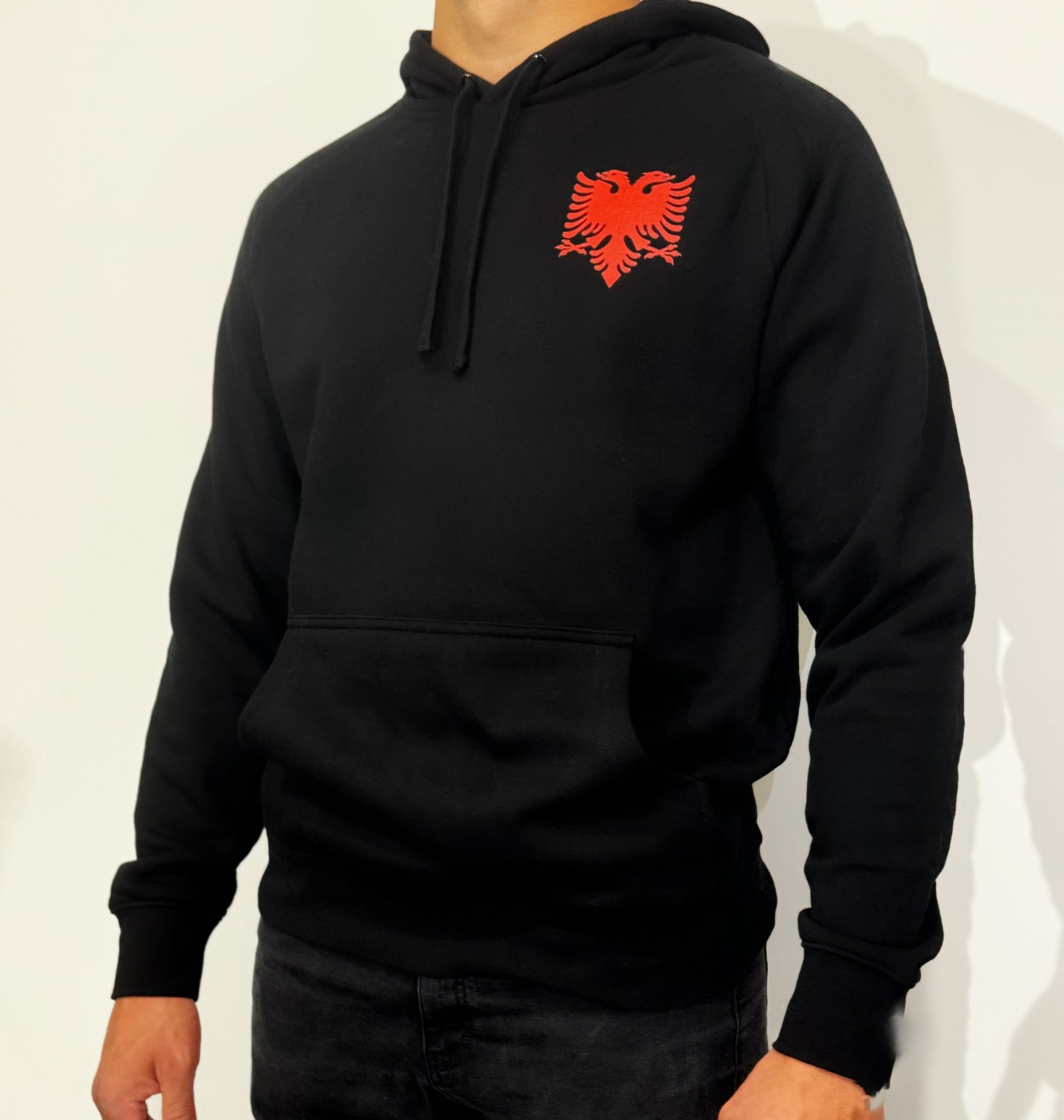 Black hoodie with eagle emblem