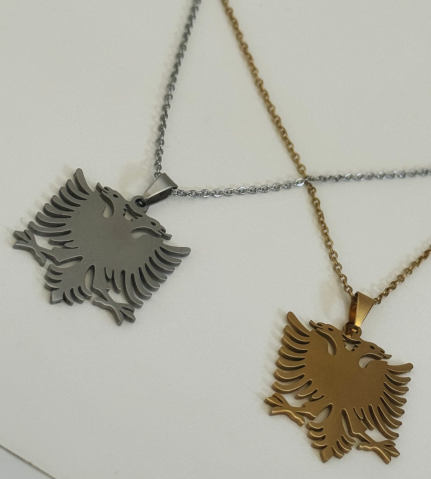 Gold Albanian Eagle Pendant on chain