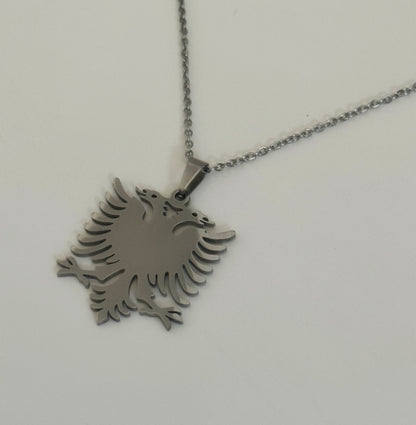 Silver Albanian Eagle Pendant on chain