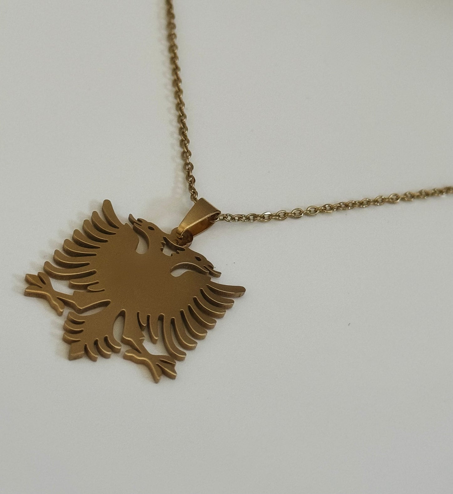 Gold Albanian Eagle Pendant on chain