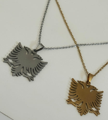 Silver Albanian Eagle Pendant on chain